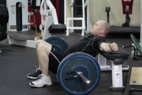 Barbell Hip Thrust: start and end position of the movement