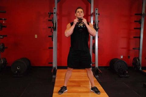 Goblet Squat: start and end position of the movement
