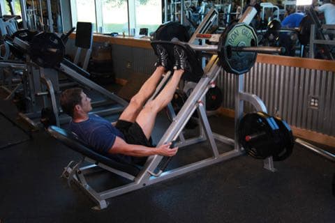 Leg Press: start and end position of the movement