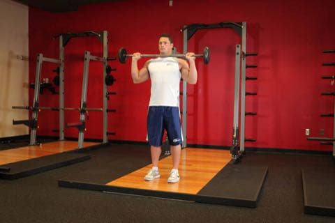 Standing Military Press: start and end position of the movement