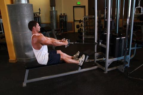 Seated Cable Rows: start and end position of the movement
